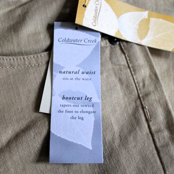 NWT Coldwater Creek Natural Waist Bootcut Beige Jeans, 8 (Long) - Picture 6 of 11